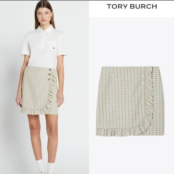 Tory Burch Dresses & Skirts - NWT Tory Burch Perfomance Mini Yellow Skirt Golf Twill Size 0